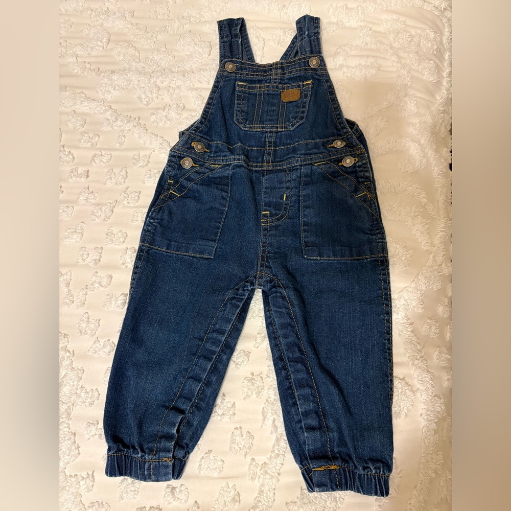 Lee Kids Blue Denim Overalls, Size 12M